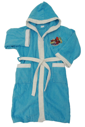 Kids’ Blue Hooded Terry Bathrobe