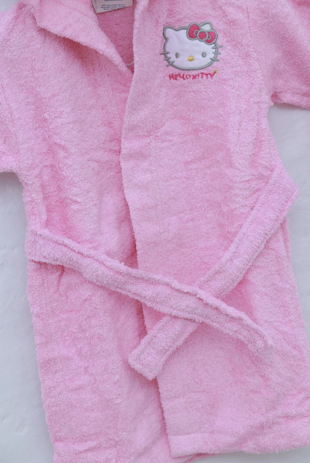 Kids’ Pink Hooded Terry Bathrobe
