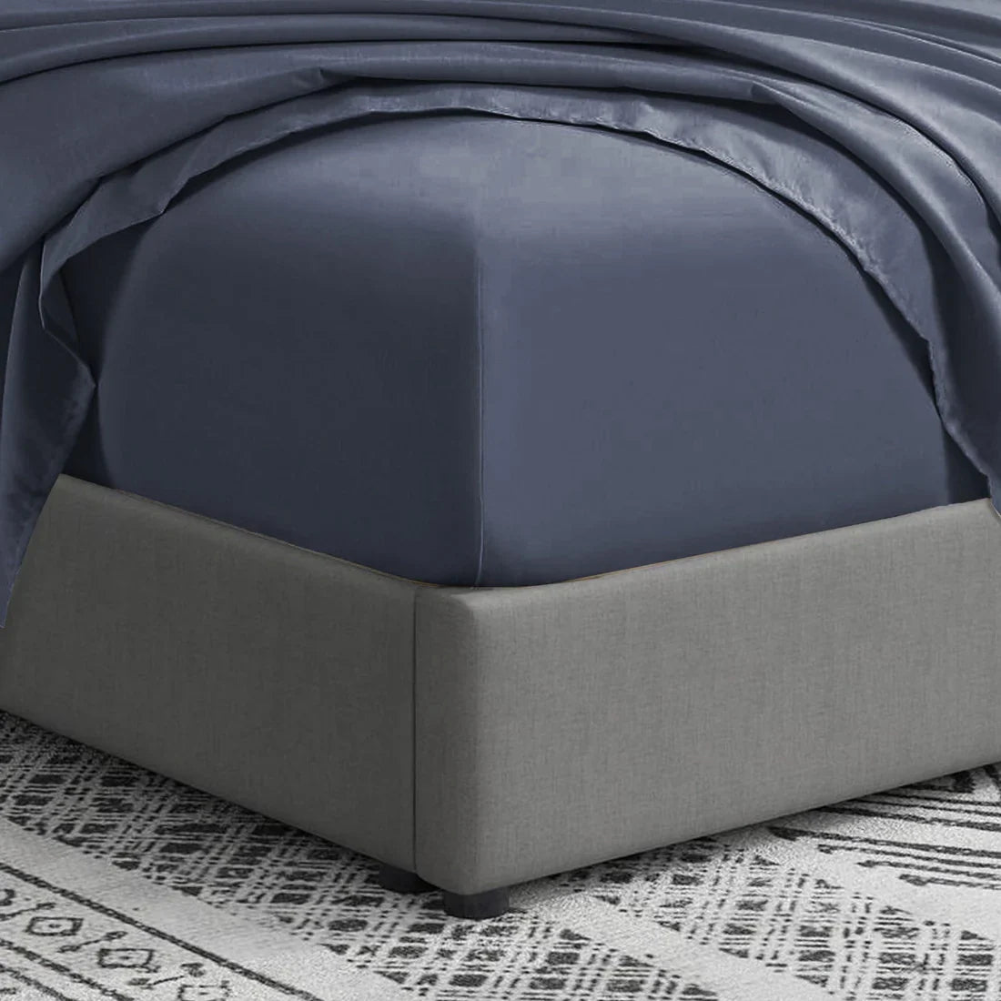 Fitted Bed Sheet – Single Bed – Free Pillow – NAVY BLUE