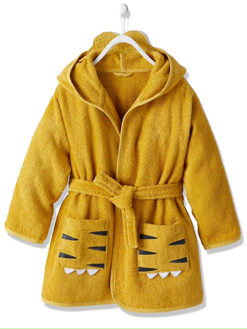 Kid’s Tiger Hooded Terry Bathrobe