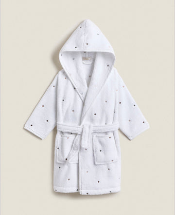 Kid’s Hooded Terry White Bathrobe