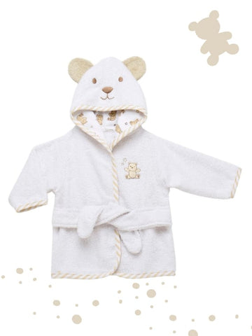 Kids White Hooded Terry Bathrobe