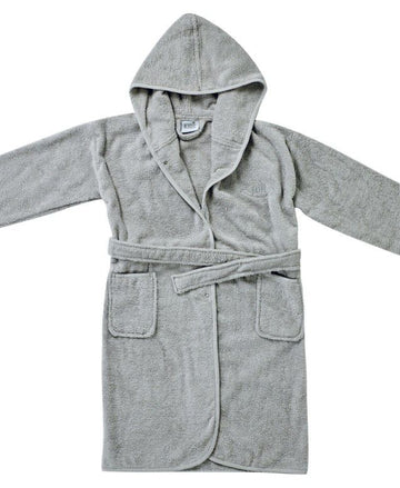 Kids’ Grey Hooded Terry Bathrobe