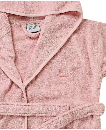 Kids’ Pink Hooded Terry Bathrobe