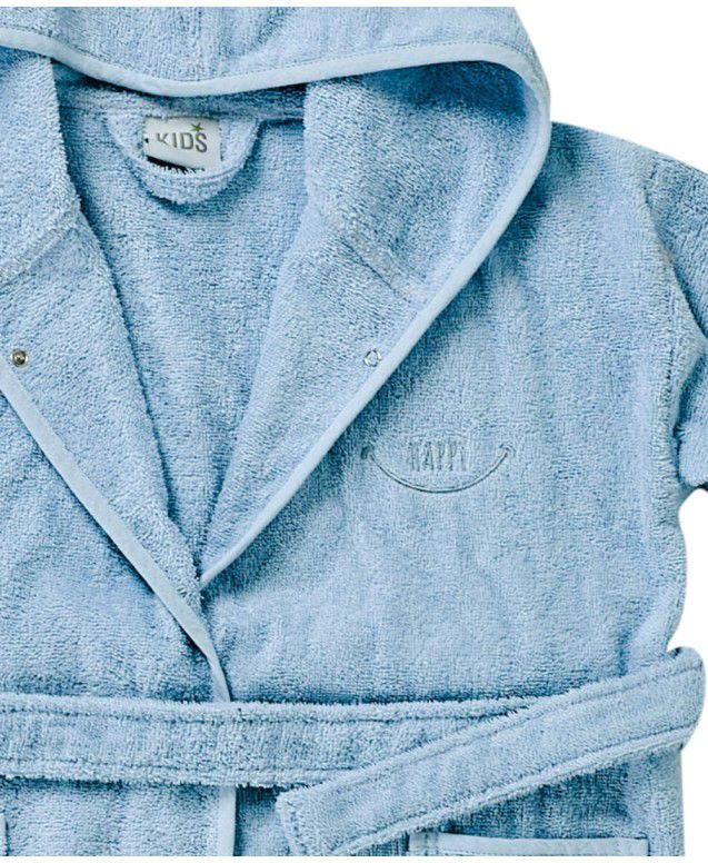 Kids’  Sky Blue Hooded Terry Bathrobe