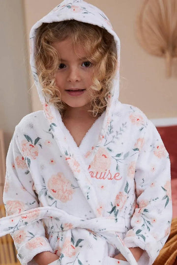 Embroided kids bathrobe