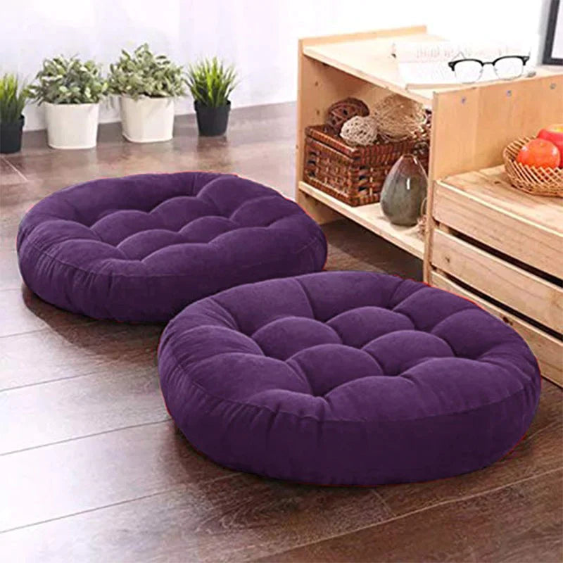 SOLID COLOR ROUND VELVET FLOOR CUSHION(one)