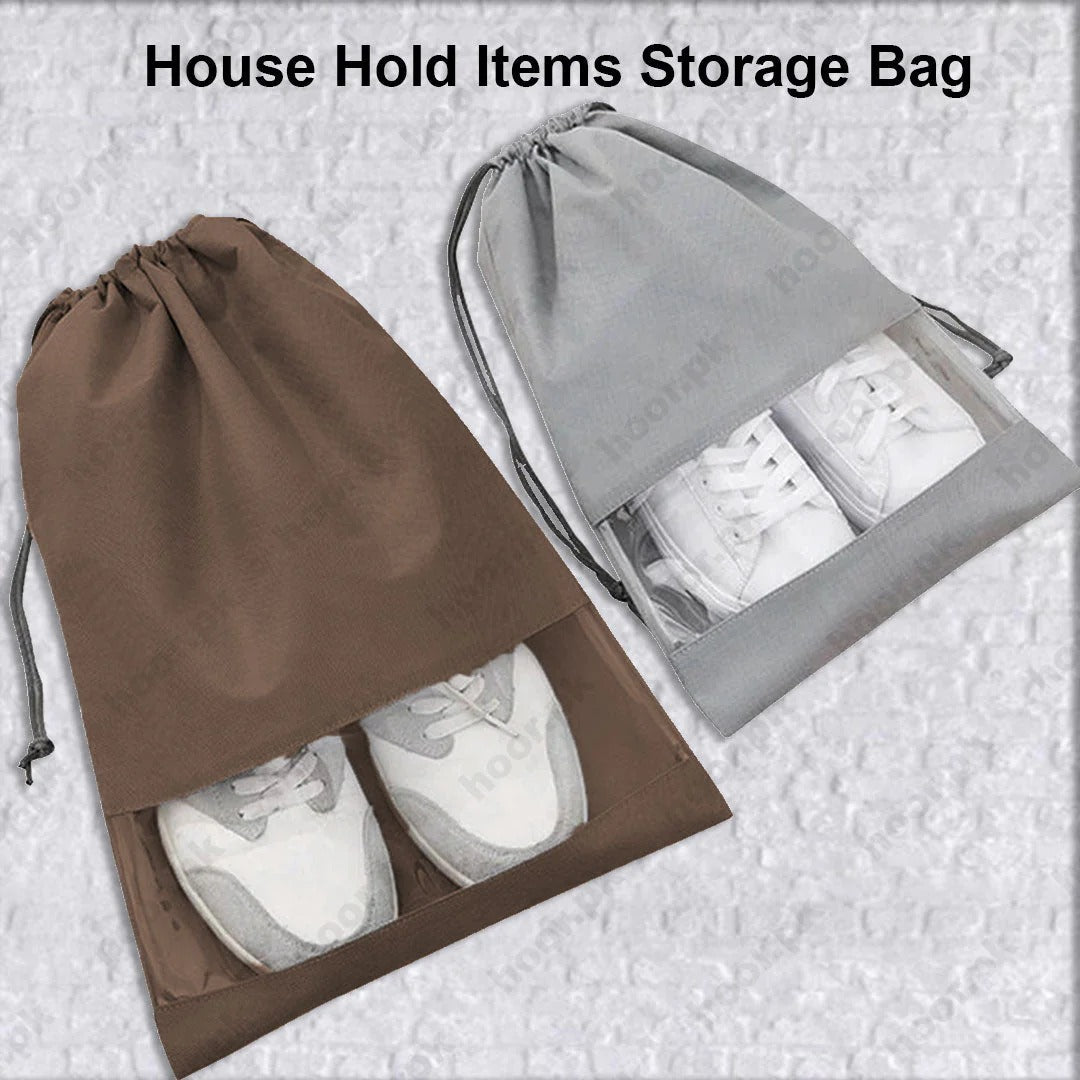 Travel Shoe Storage Bag / Non-Woven Stuff Dustproof Drawstring Bag
